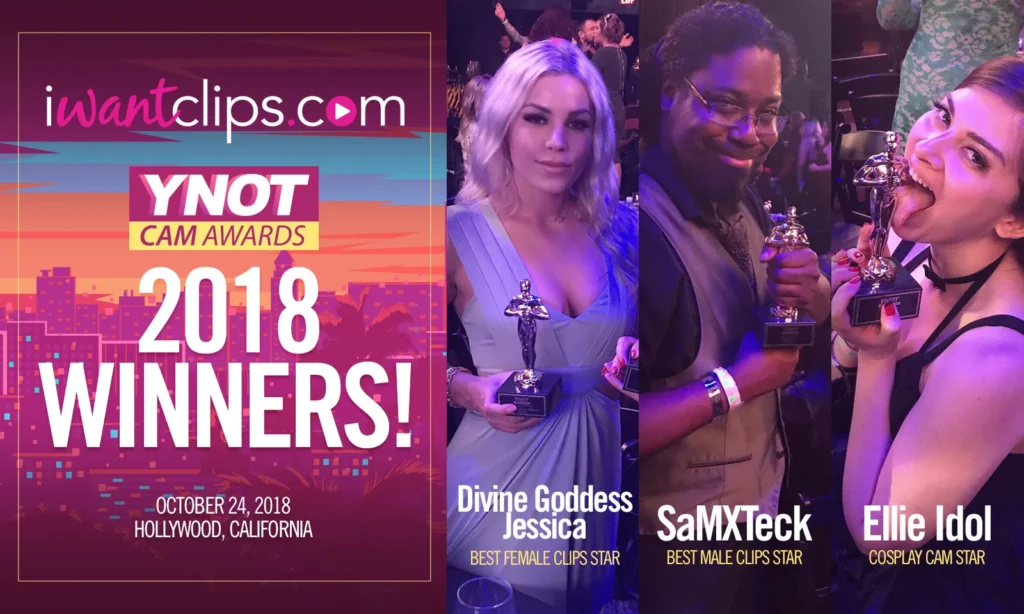 YNOT cam awards sponsored by iWantClips.com