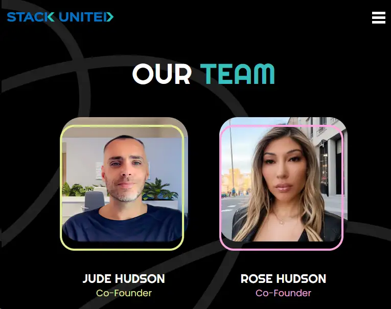 StackUnited Incorporated co-founders Jude Hudson and Rose Hudson
